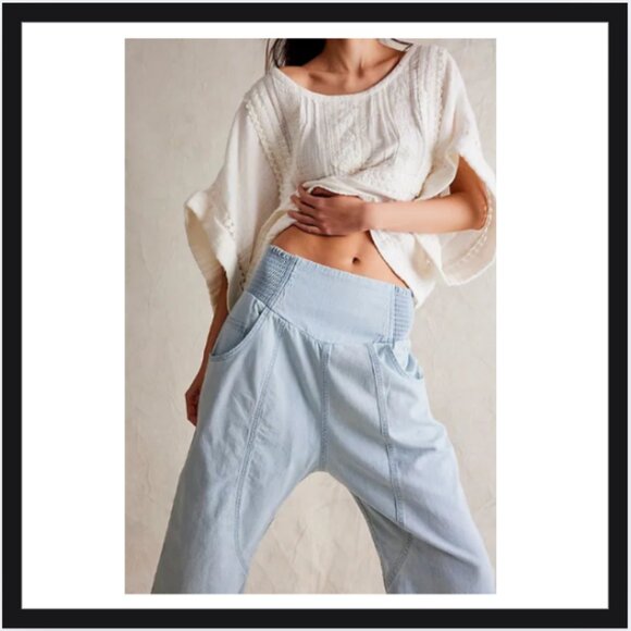 Free People We the Free Lunan Pull On Harem Cotton Pant - Picture 3 of 7